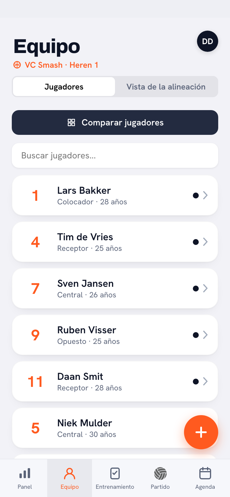 Koach app: team