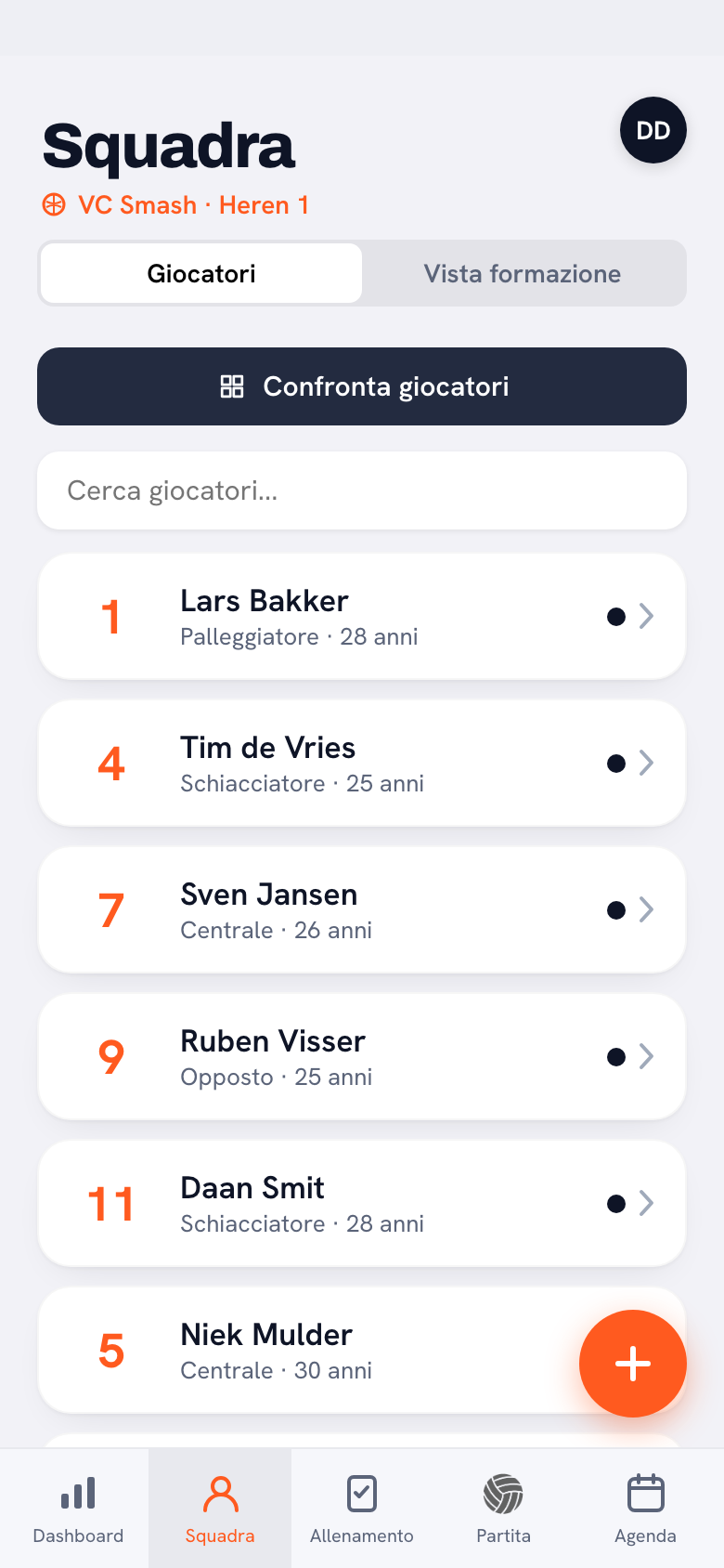 Koach app: team