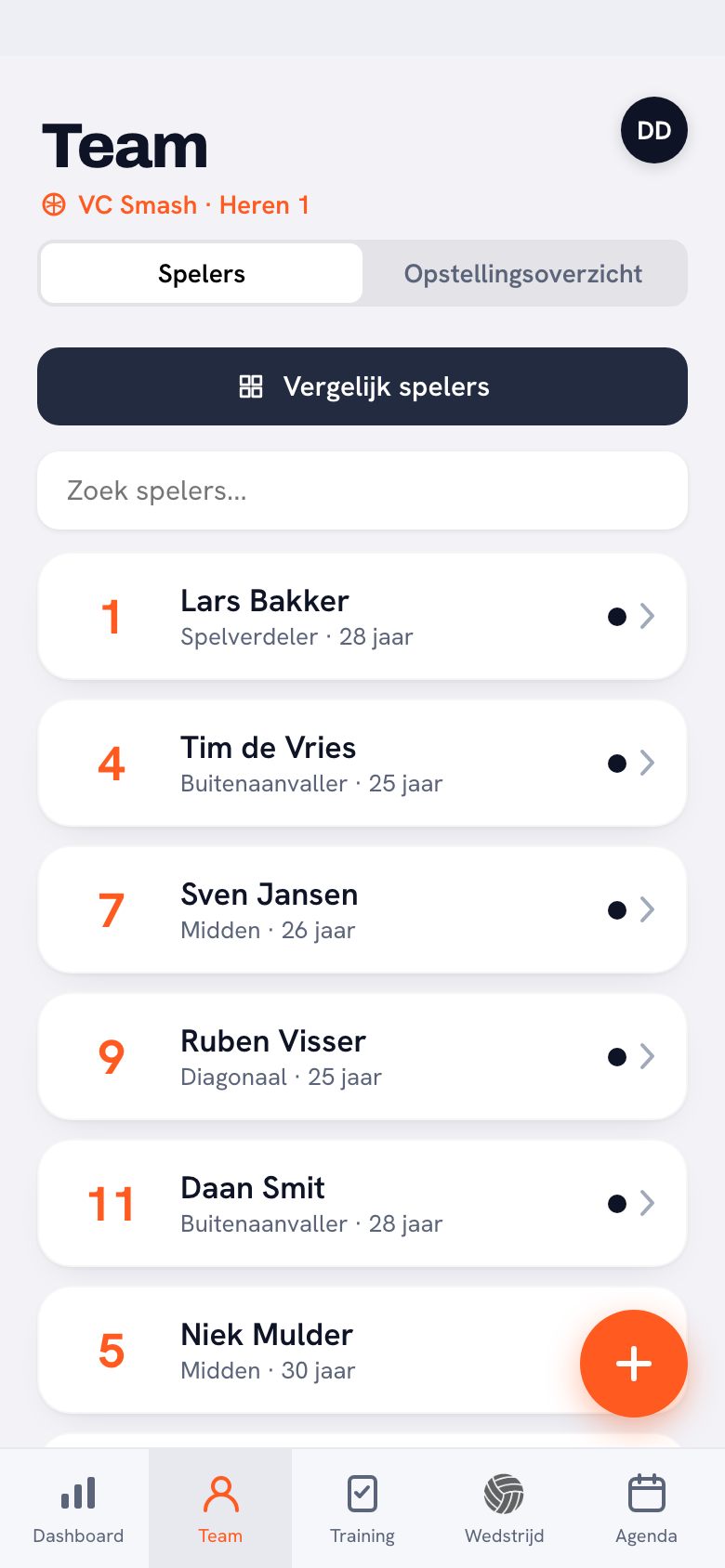 Koach app: team