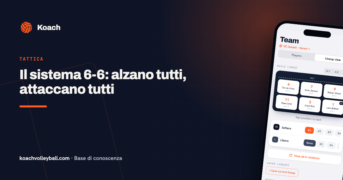 Il sistema 6-6: alzano tutti, attaccano tutti