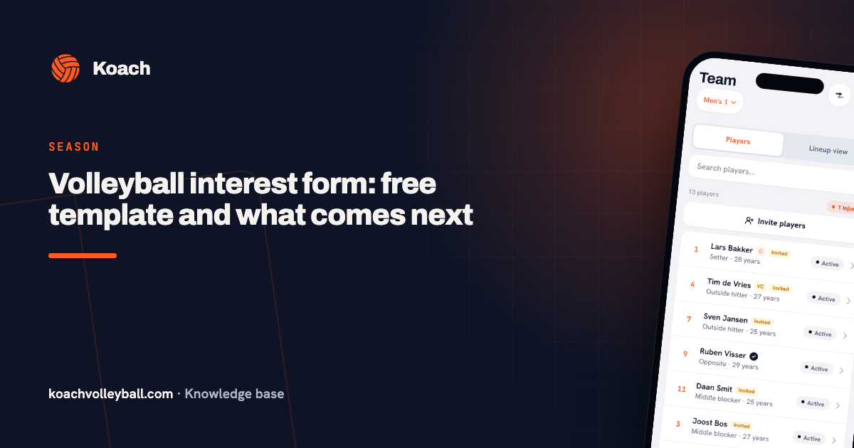 Volleyball interest form: free template and what comes next