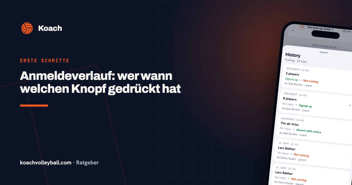 Anmeldeverlauf: wer wann welchen Knopf gedrückt hat