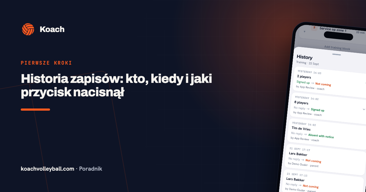 Historia zapisów: kto, kiedy i jaki przycisk nacisnął