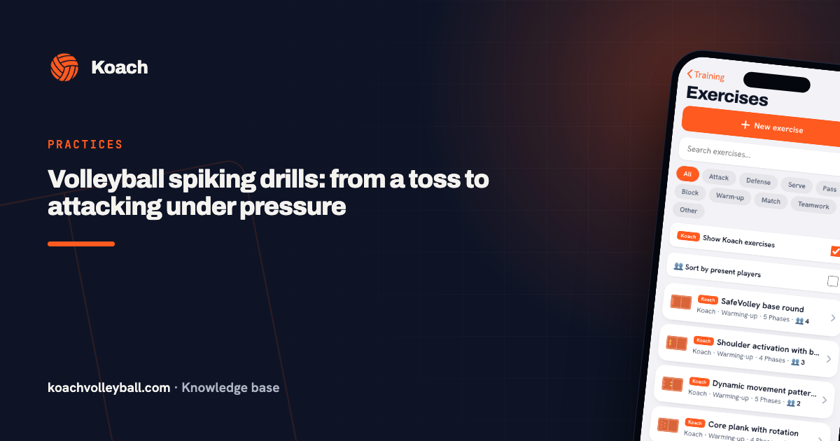 Volleyball spiking drills: from a toss to attacking under pressure