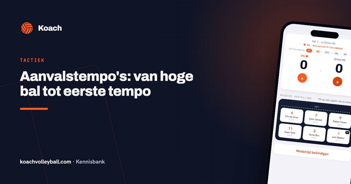 Live-scherm in de Koach-app tijdens een aanvallende rally
