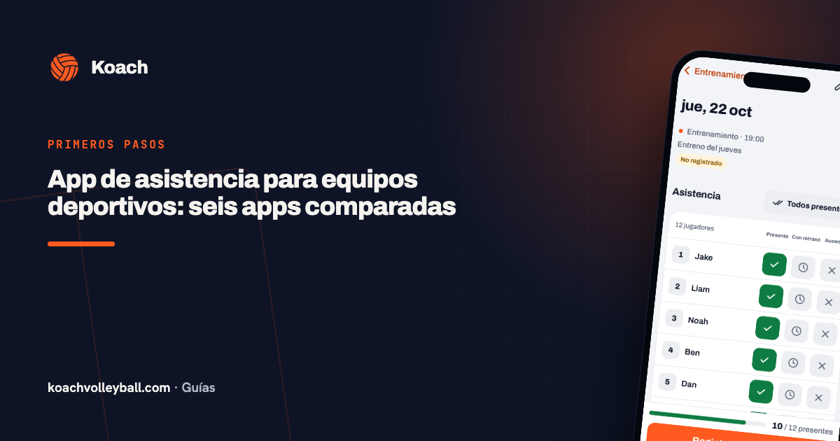 App de asistencia para equipos deportivos: seis apps comparadas