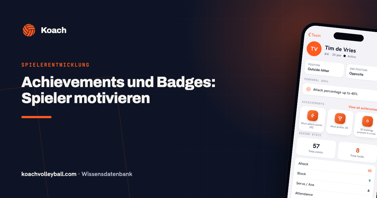 Achievements van een speler in de Koach-app: mijlpalen als 25 punten in één wedstrijd
