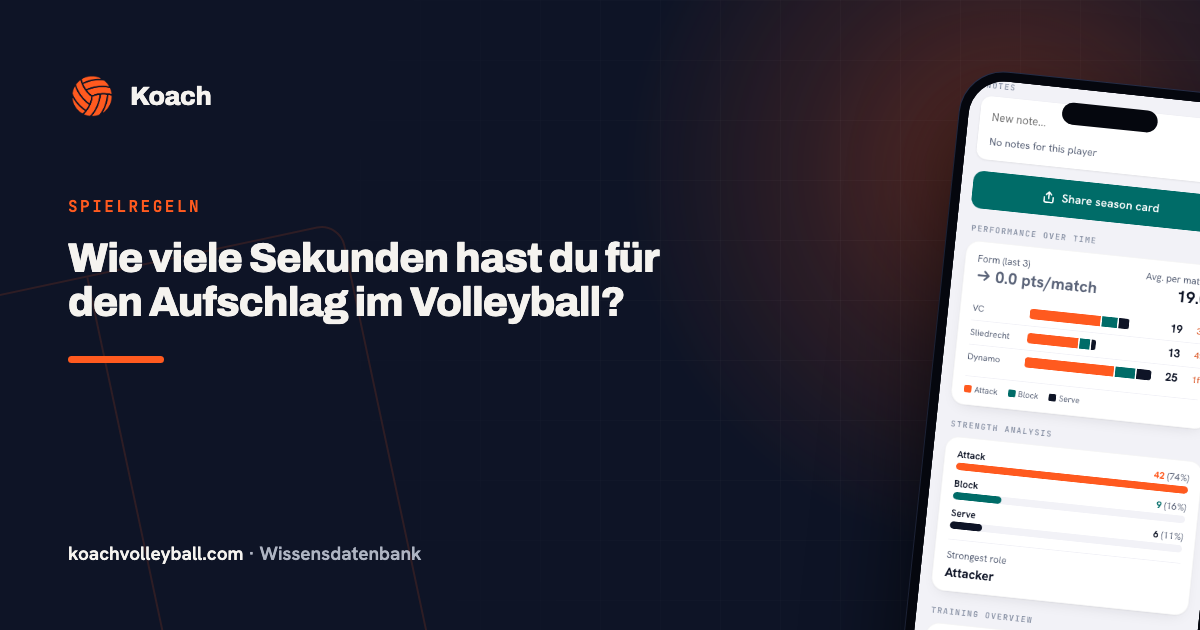 Wie viele Sekunden hast du für den Aufschlag im Volleyball?