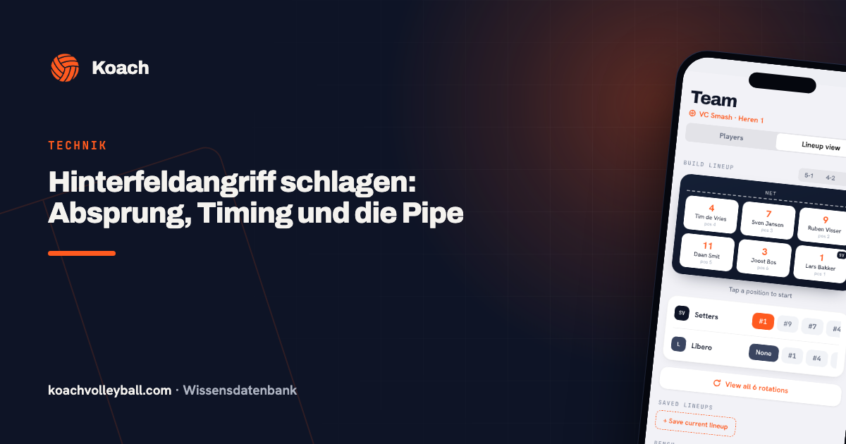 Hinterfeldangriff schlagen: Absprung, Timing und die Pipe