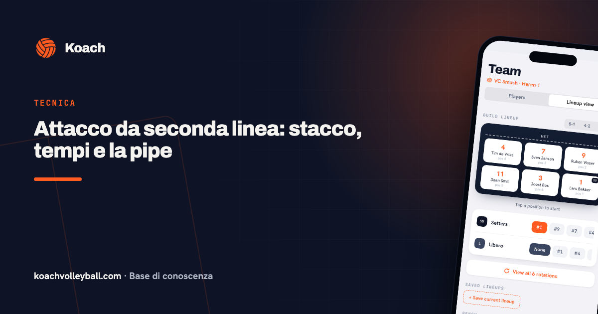Attacco da seconda linea: stacco, tempi e la pipe
