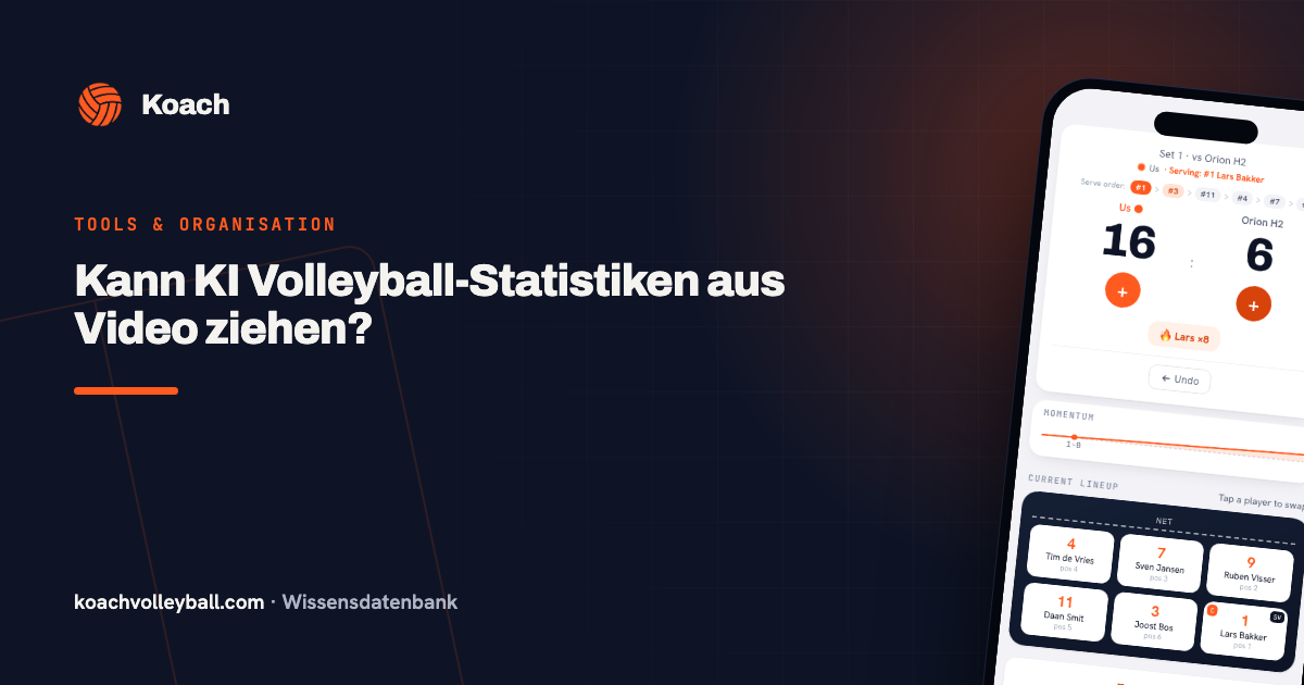 Momentumlijn in de Koach-app die het scoreverloop van een volleybalwedstrijd toont