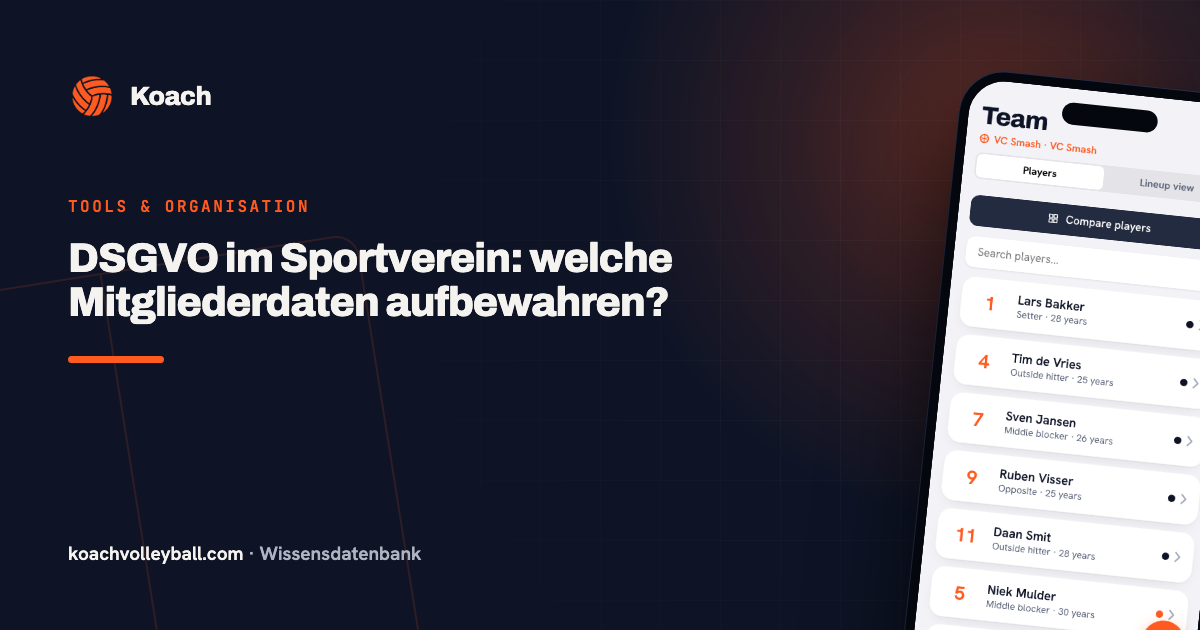 DSGVO im Sportverein: welche Mitgliederdaten aufbewahren?