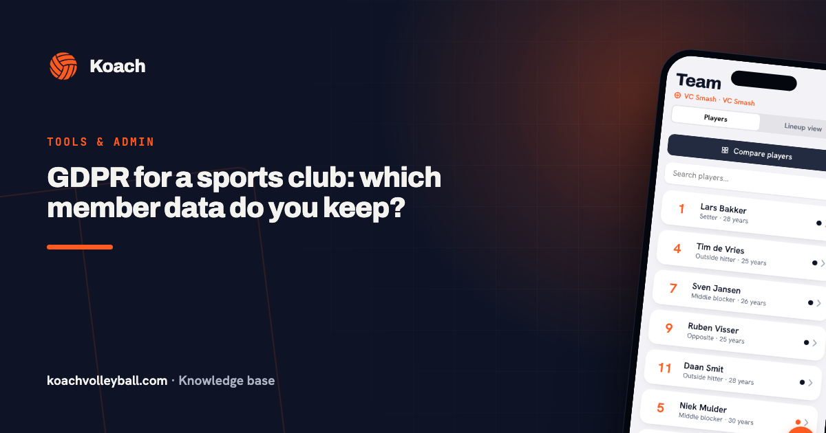 GDPR for a sports club: which member data do you keep?
