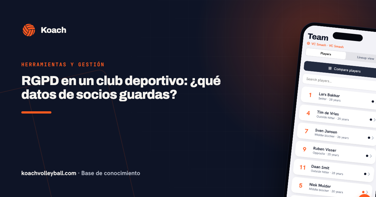 RGPD en un club deportivo: ¿qué datos de socios guardas?