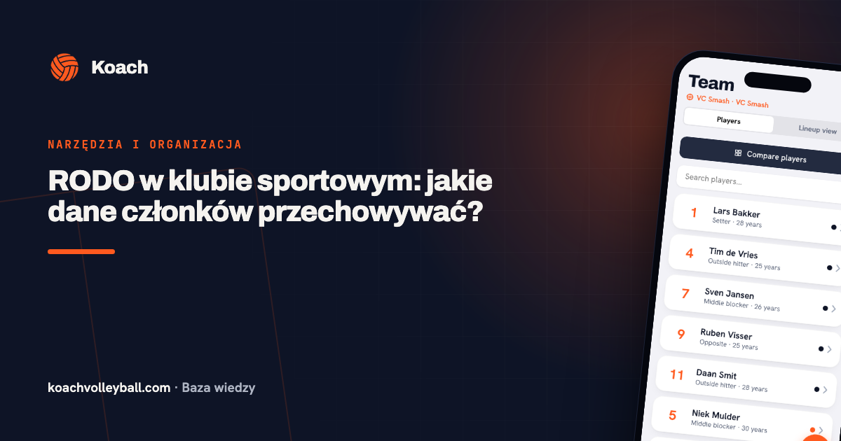 RODO w klubie sportowym: jakie dane członków przechowywać?