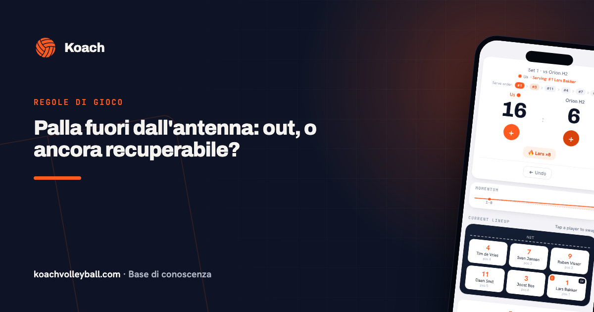 Palla fuori dall'antenna: out, o ancora recuperabile?