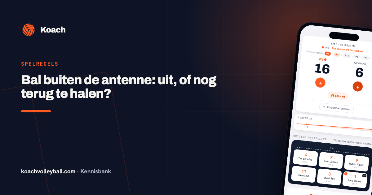 Momentumlijn in de Koach-app met het scoreverloop van een set