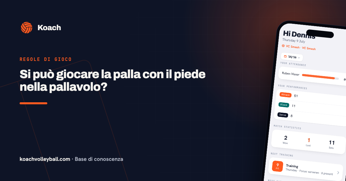 Si può giocare la palla con il piede nella pallavolo?