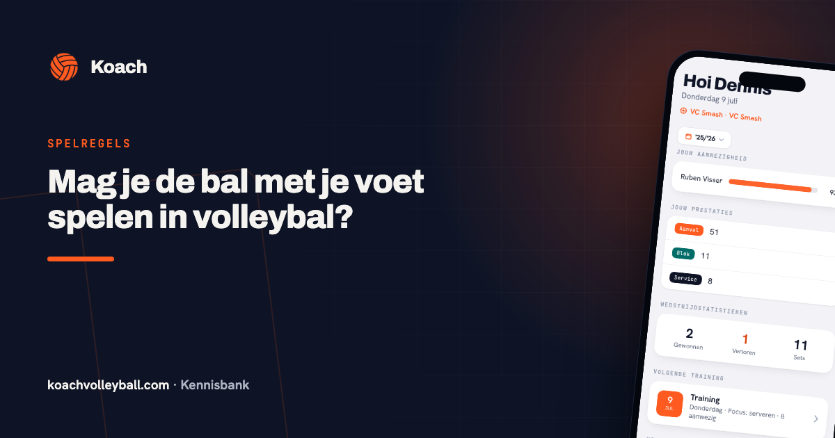 Persoonlijk spelersdashboard in de Koach-app met de cijfers van één speler