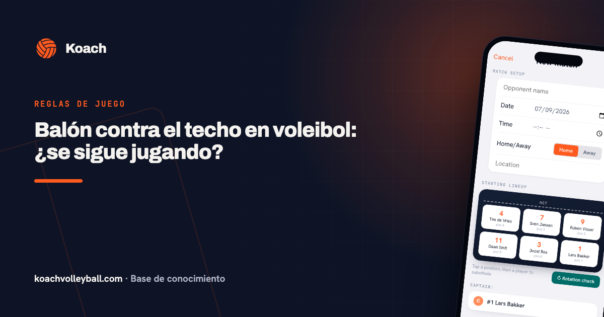 Balón contra el techo en voleibol: ¿se sigue jugando?