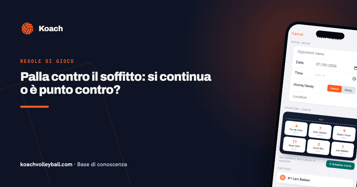 Palla contro il soffitto: si continua o è punto contro?