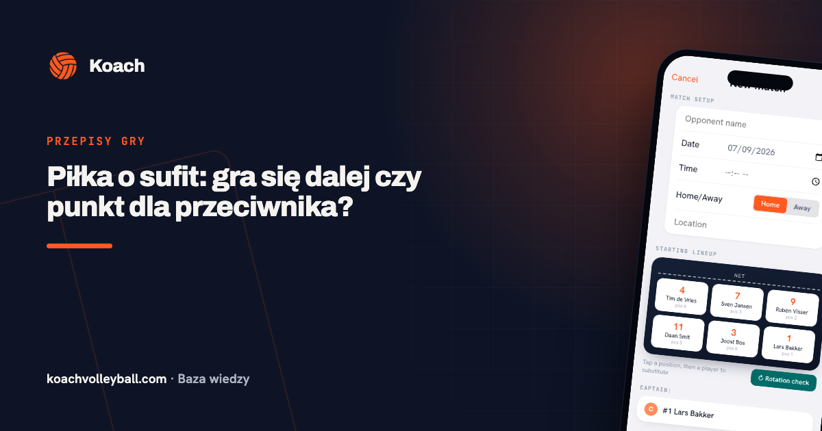 Piłka o sufit: gra się dalej czy punkt dla przeciwnika?