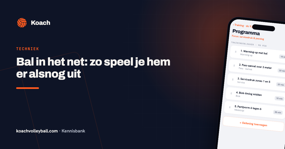 Trainingsprogramma opgebouwd uit blokken in de Koach-app
