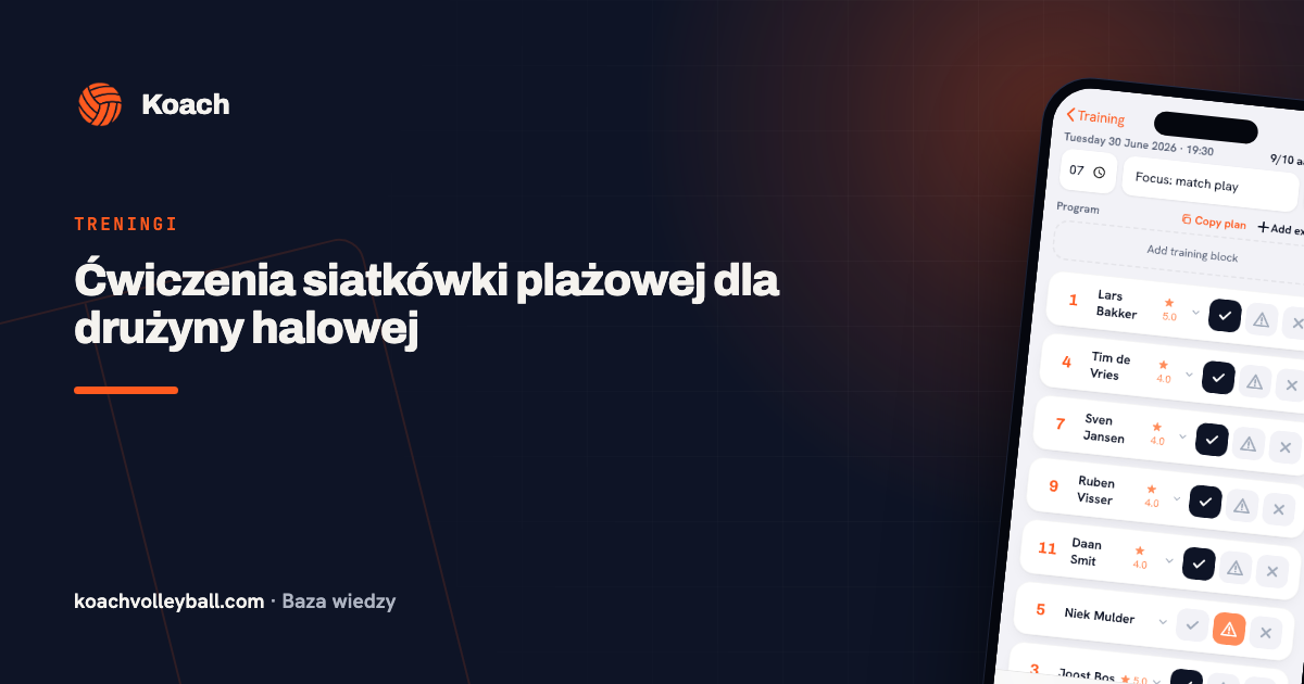 Ćwiczenia siatkówki plażowej dla drużyny halowej