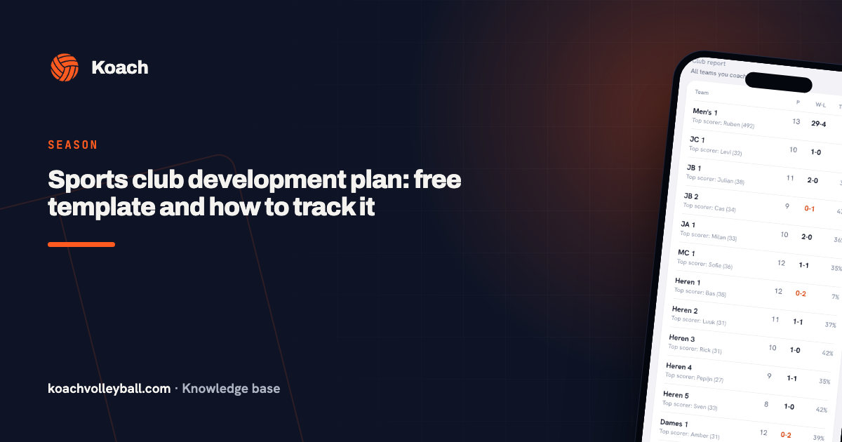 Sports club development plan: free template and how to track it