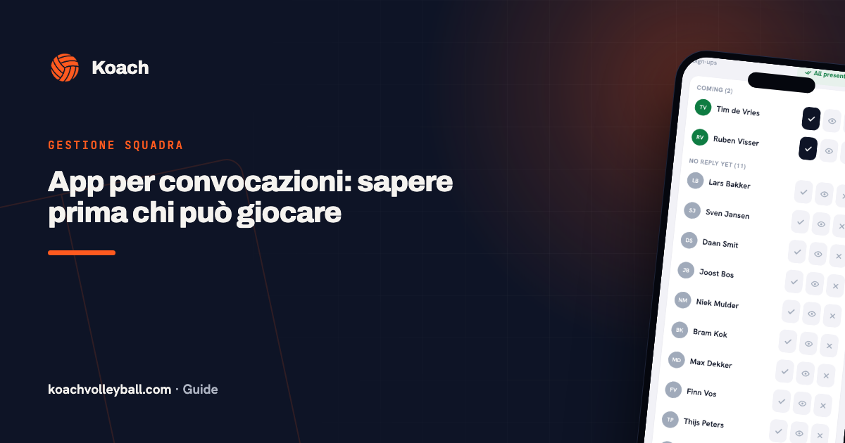 App per convocazioni: sapere prima chi può giocare