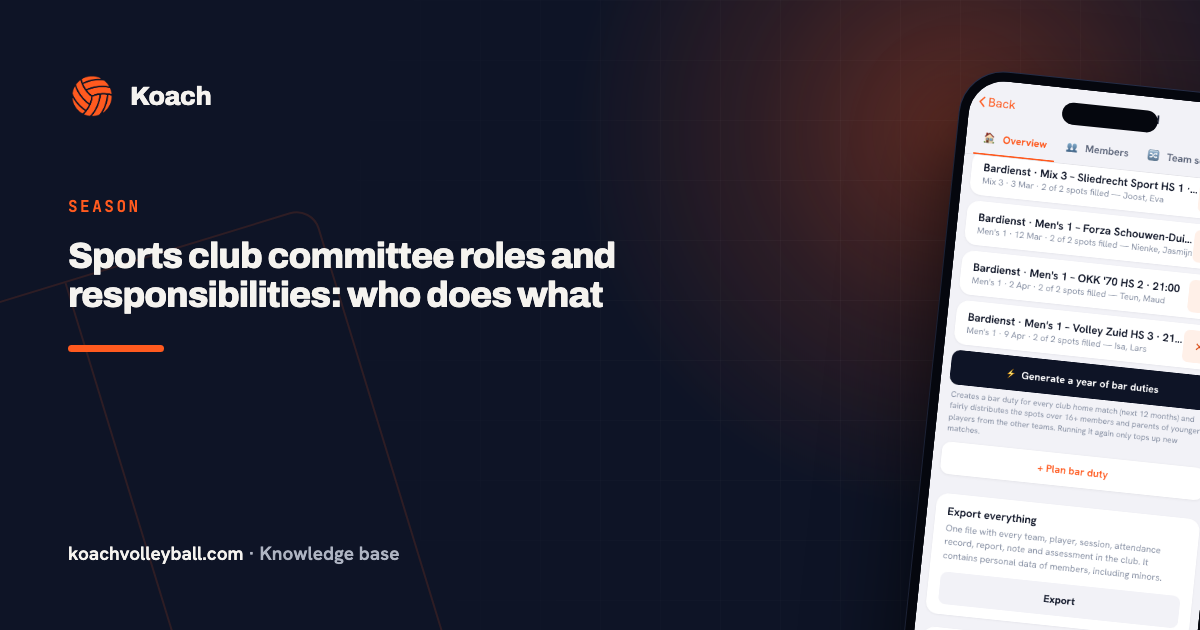 Sports club committee roles and responsibilities: who does what