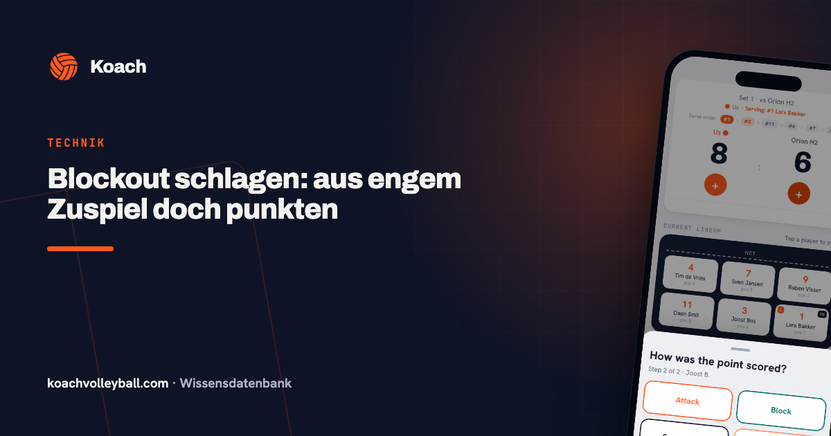 Blockout schlagen: aus engem Zuspiel doch punkten