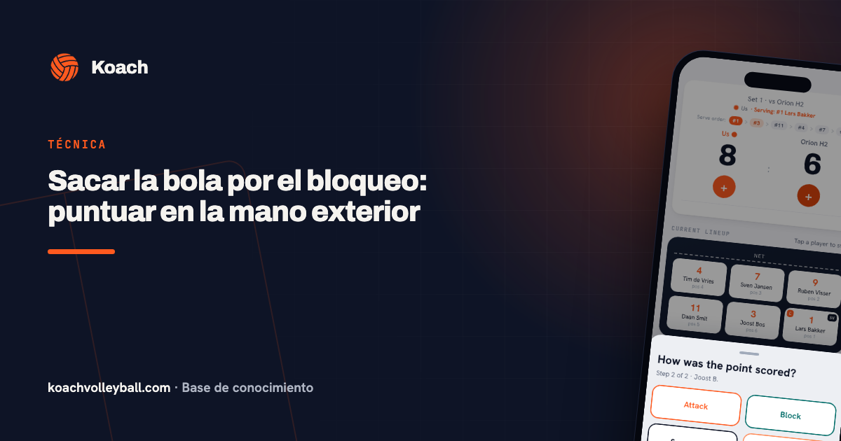 Sacar la bola por el bloqueo: puntuar en la mano exterior