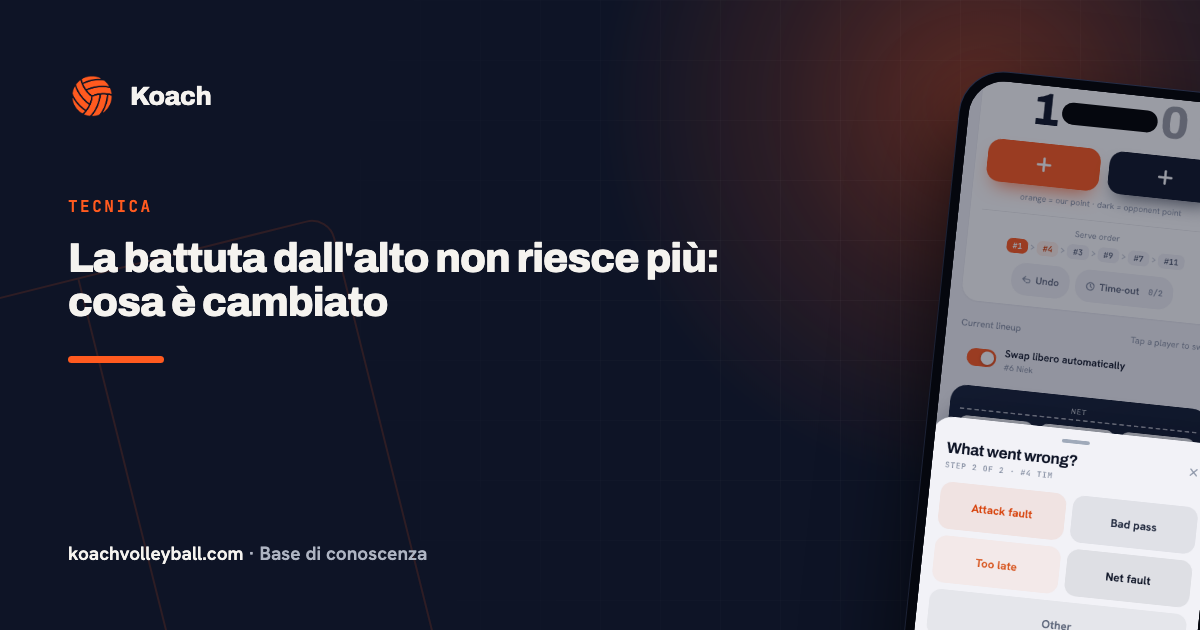 La battuta dall'alto non riesce più: cosa è cambiato