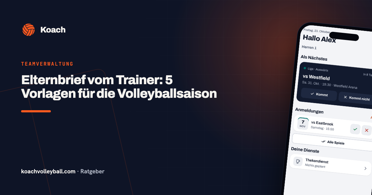 Elternbrief vom Trainer: 5 Vorlagen für die Volleyballsaison