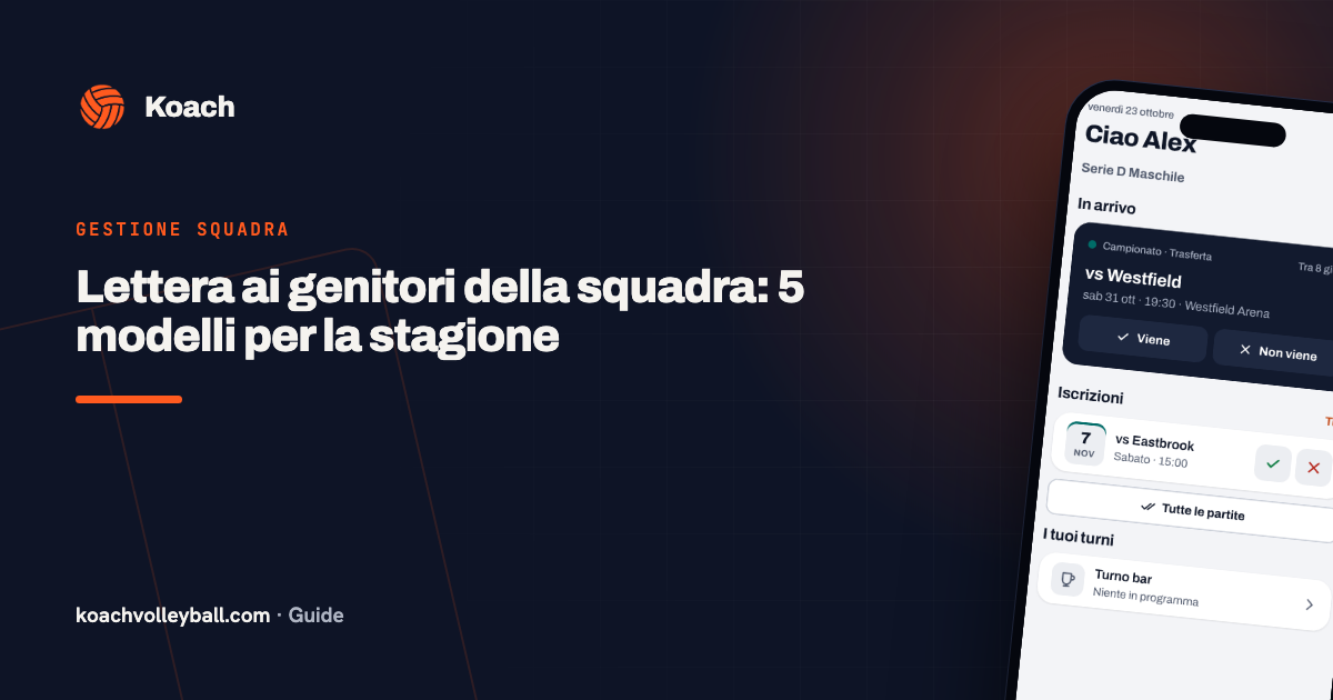 Lettera ai genitori della squadra: 5 modelli per la stagione