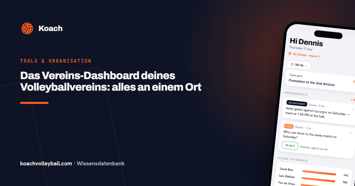 Das Vereins-Dashboard deines Volleyballvereins: alles an einem Ort