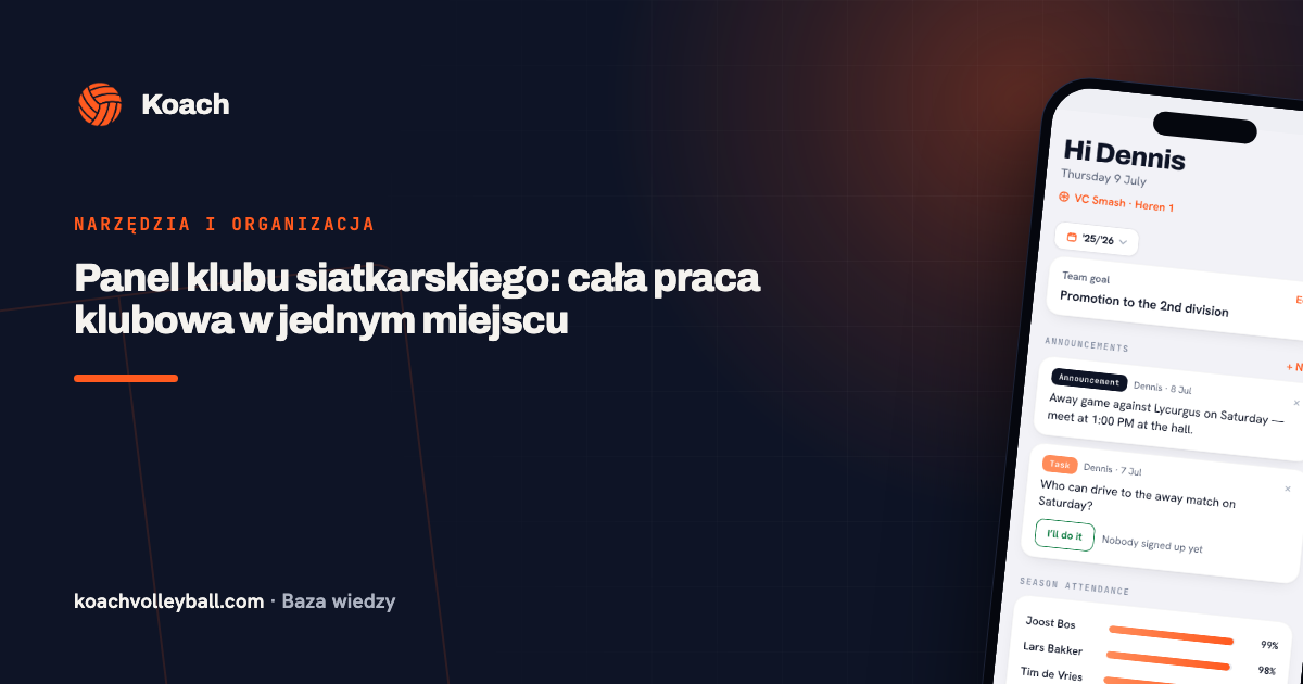 Panel klubu siatkarskiego: cała praca klubowa w jednym miejscu