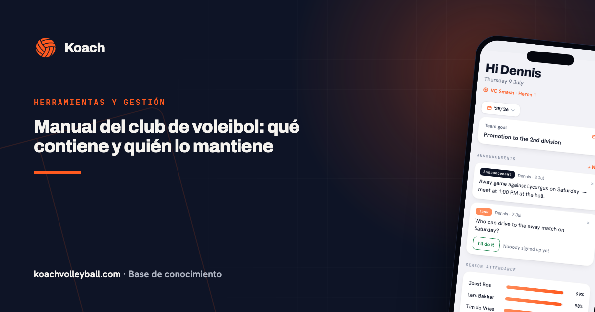 Manual del club de voleibol: qué contiene y quién lo mantiene