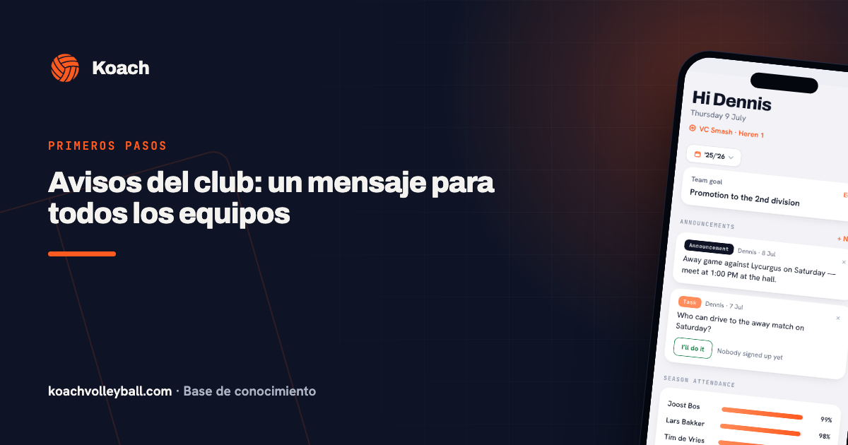 Avisos del club: un mensaje para todos los equipos