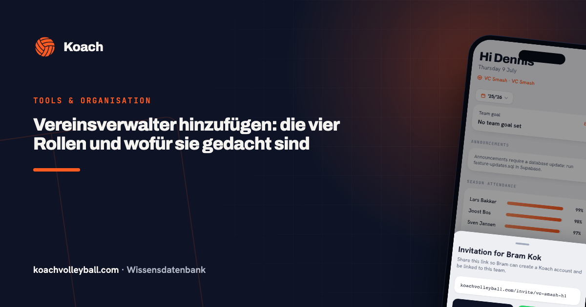 Vereinsverwalter hinzufügen: die vier Rollen und wofür sie gedacht sind