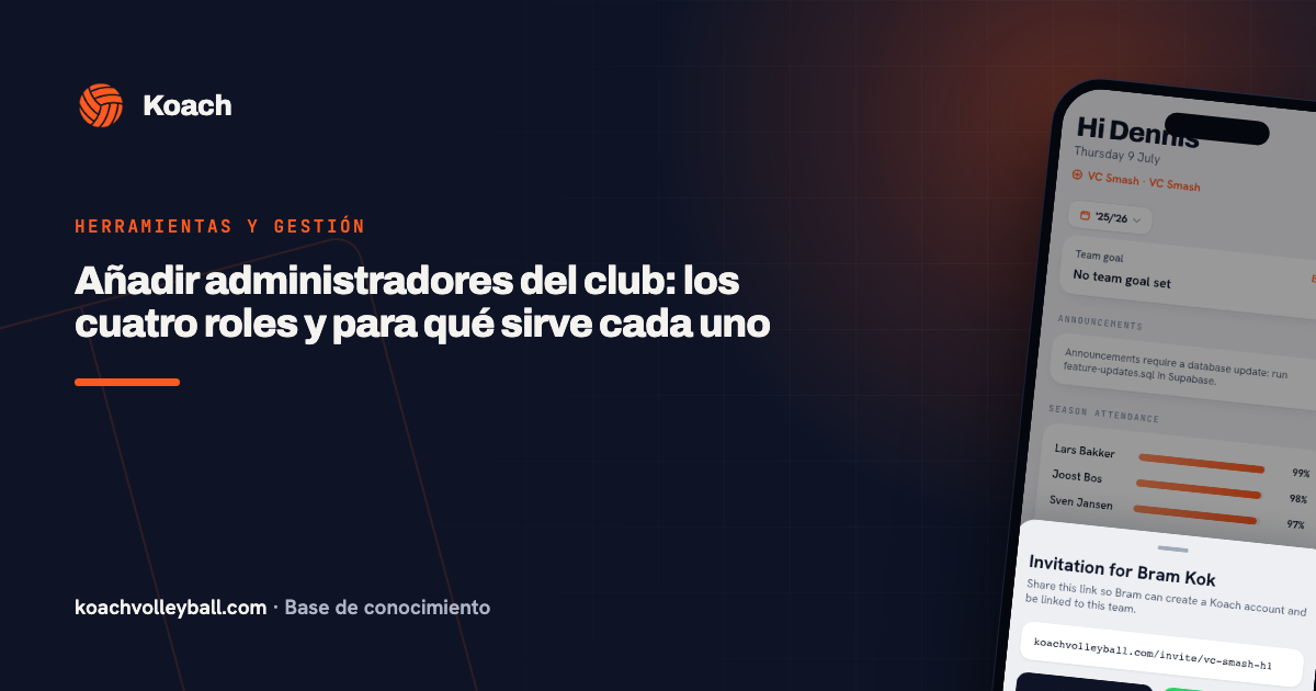 Añadir administradores del club: los cuatro roles y para qué sirve cada uno