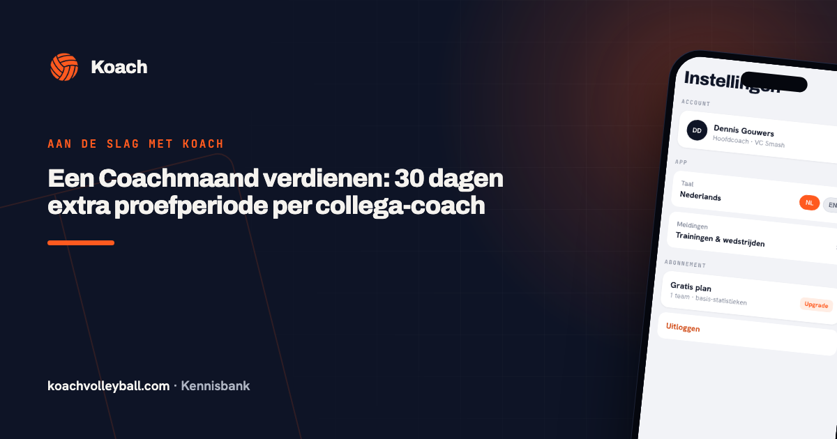 Het abonnementsscherm in de instellingen van de Koach-app, met de proefperiode en de abonnementskeuze