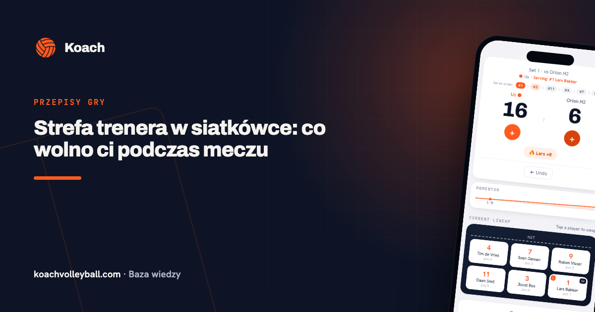 Strefa trenera w siatkówce: co wolno ci podczas meczu