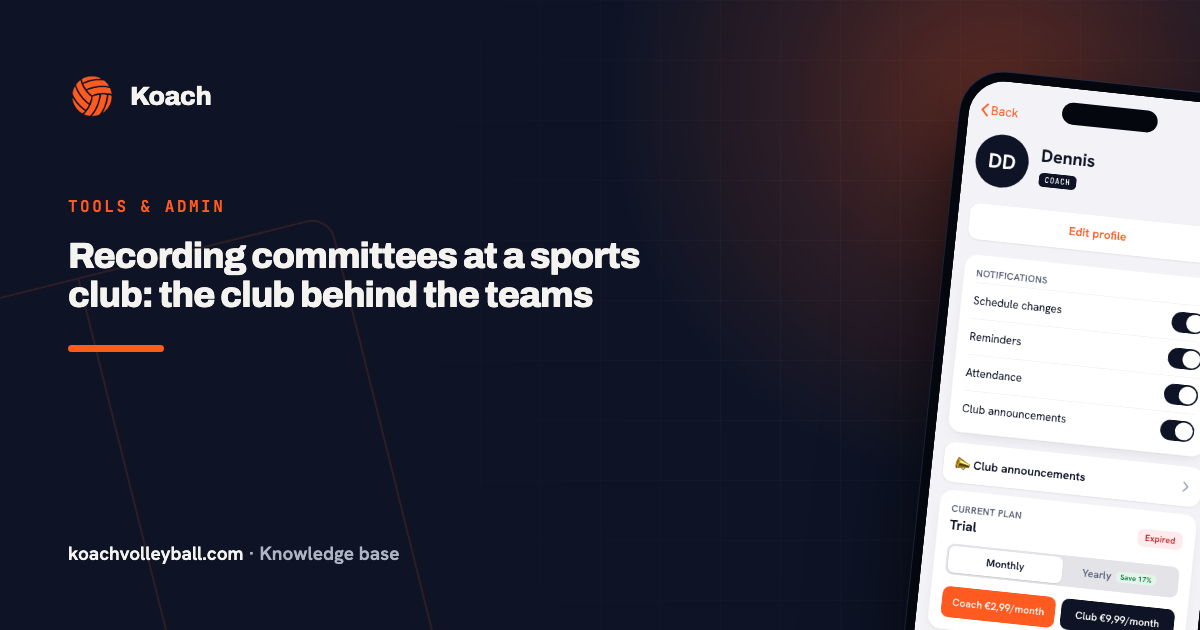 Recording committees at a sports club: the club behind the teams