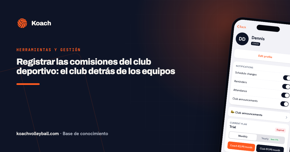 Registrar las comisiones del club deportivo: el club detrás de los equipos