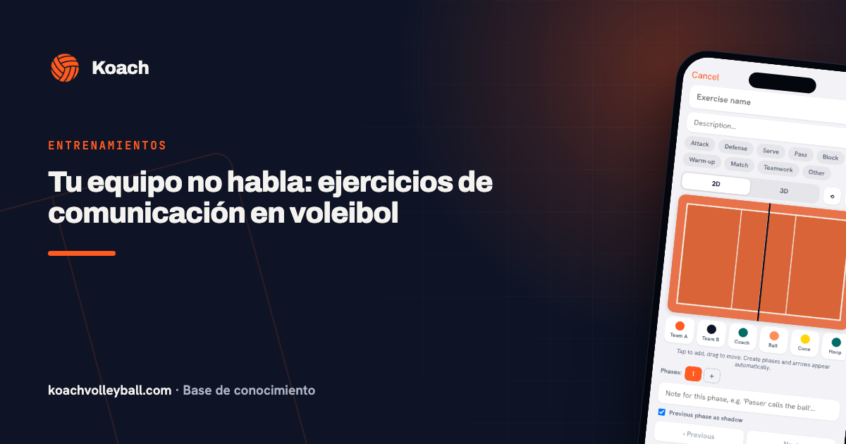 Tu equipo no habla: ejercicios de comunicación en voleibol