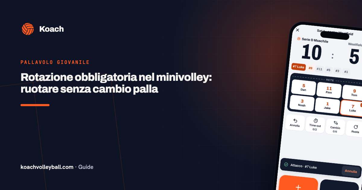 Rotazione obbligatoria nel minivolley: ruotare senza cambio palla