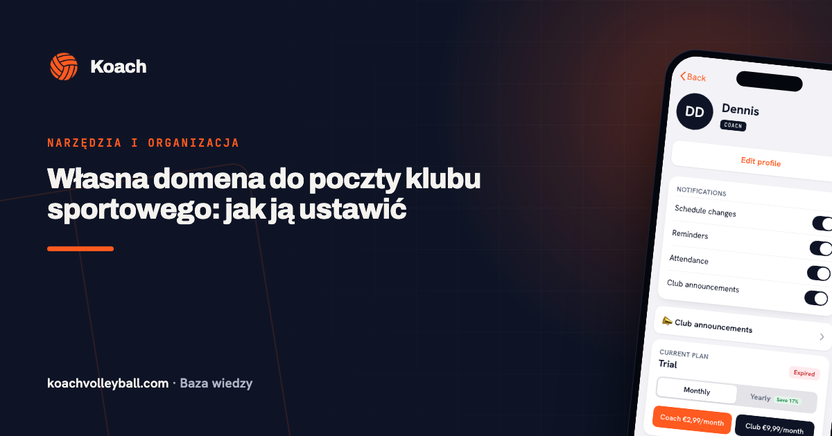 Własna domena do poczty klubu sportowego: jak ją ustawić
