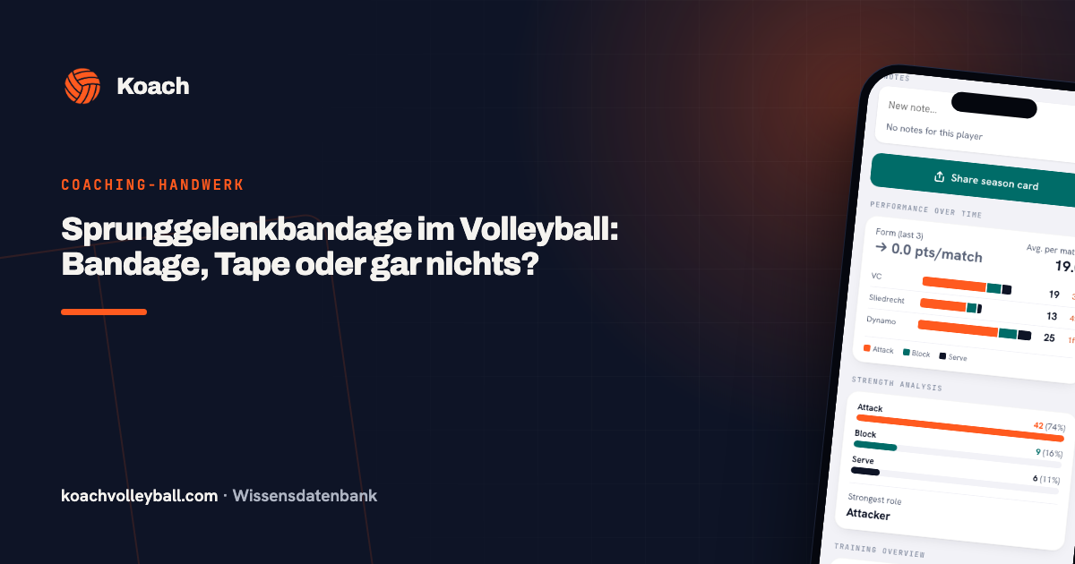 Sprunggelenkbandage im Volleyball: Bandage, Tape oder gar nichts?
